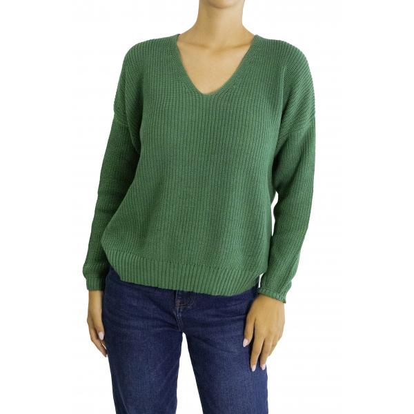 Maglia tinta unita con scollo a V